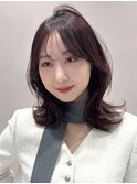 艶感モテ髪小顔美髪前髪エアリーカール小顔カット薄めバング