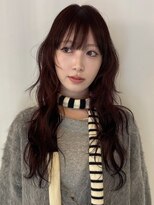 ランド(LAND)&nbsp;赤髪　ロングレイヤー　前髪あり