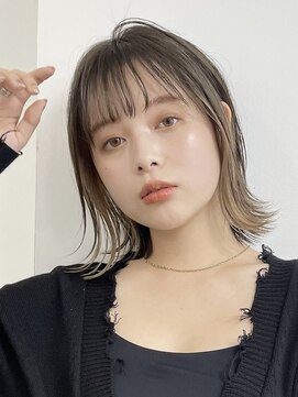 サンクマーケット 渋谷(cinq MARKET) 渋谷ケアブリーチインナーカラーホワイトブロンドタッセルボブ◆