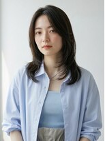 キビト(kibito) センター分けハッシュカットフェイスレイヤーカット20代30代40代