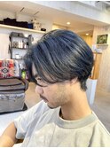 センター分け×グレージュハイライト【人形町/浜町/水天宮】