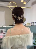 ボブヘアセット/パールアクセサリー