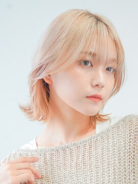 ニューヨークニューヨーク 桂店(NYNY) 【小顔見せ】首元すっきりひし形くびれレイヤーボブ×ハイトーン