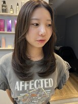 ベルベットヘア 千早店(Velvet hair) 髪質改善カラー×ミントベージュ×ロングレイヤー【みつ】
