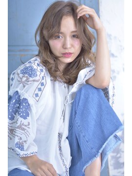 ボコカ(bococa) ベージュ×揺らぎウェーブ