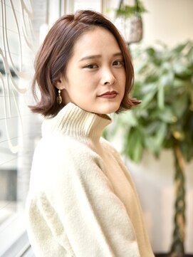 ヘアーリゾートテラス(hair resort terrasse) 大人かわいい似合わせボブディワンレン3Dカラーボルドー神戸