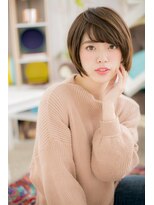 ミック ヘアアンドメイク アップ 駒込店(miq Hair&Make up)&nbsp;素髪感が魅力！斜めバングダークアッシュ前下がりボブc1