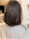 福山市美容院 人気 小顔補正立体カット caaryツヤフワボブ