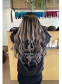 【石坂遥香】グレー×シルバー エクステ80本