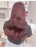 6961髪質改善アッシュブラックカシスレッド艶髪レイヤーロング