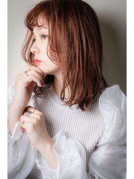 カバーヘア ブリス 志木南口駅前店(COVER HAIR bliss) □前髪パーマレッドブラウンエアリーミディ315志木20代30代40代