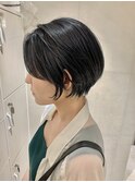 ショートカット20代30代40代前髪なし面長丸顔ショートボブ