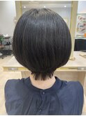 30代40代50代秋ヘアショート前髪なしハンサムショートカット