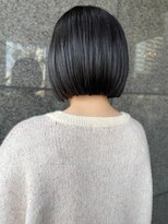 ヘアーアンドスパ フェリーチェ ミチ 野田屋町店(HAIR&SPA felice MICHI) 【felice MICHI 豊田 希美】黒髪ボブ ぱつっと 切りっぱなし