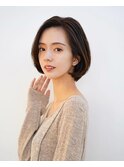 ひし形大人ショートボブグラデーションボブアッシュベージュ