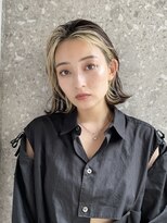 サンク 原宿 表参道(cinq)&nbsp;フェイスフレーミングインナーカラーボブホワイトベージュ30代