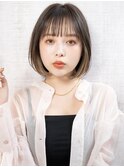 くびれヘア/ハイライトカラー/インナーカラー/内巻きボブ/ボブ