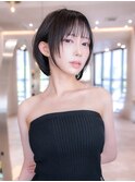 ショート/レイヤーボブ/顔周りレイヤー/黒髪