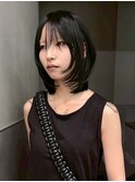 暗めカラーミディアムおくれ毛顔周りレイヤー_ba561661