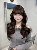ミディアムレイヤーハッシュカット顔周りレイヤーカット韓国ヘア
