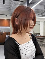 ニコ トウキョウ(nico TOKYO)&nbsp;オレンジブラウン暖色カラーボブレイヤー顔周りレイヤーカット