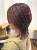 ナルー ヘアメイク(nalu hair make)&nbsp;くびれミディウルフ×ボルドーヘア