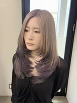 リグ 横浜(Lig.) ミルクティーベージュ顔まわりレイヤーカットエンドカラー横浜駅