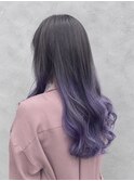 【ISHIDUKA　カラー】ディープパープル×ラフウェーブ
