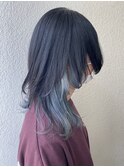 水色(ターコイズブルー)×ブルーインナーカラー☆