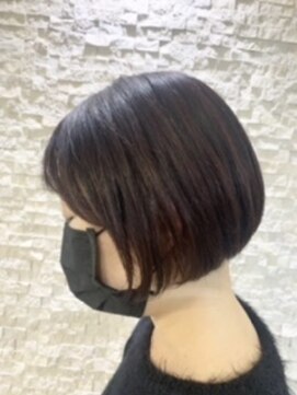 エイム 下北沢(aim) 秋のダークアッシュ韓国ツヤカラー　ボブ