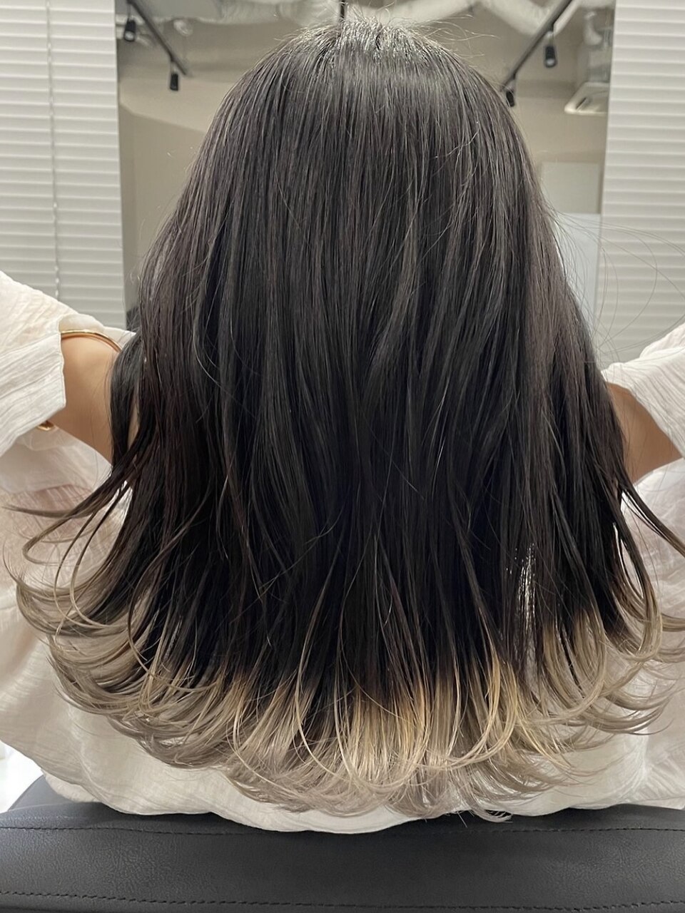 訪問着 ホワイト 地グラデーションの裾模様 訪問着 ホワイト 地