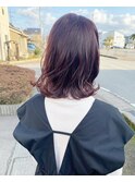 ピンクカラー ピンクブラウン ボブ
