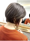 バレイヤージュ髪質改善おさまる透明感白髪染めグレージュ中野
