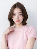 韓国レイヤーくびれミディアムナチュラルカラー似合わせカット