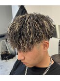 メッシュハイライトツイストスパイラルパーマ