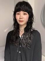 フィルムス 渋谷(FILMS)&nbsp;デジタルパーマレイヤーカット顔周り前髪ミディアムロング/渋谷