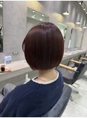 顎ラインボブ／ピンクブラウン