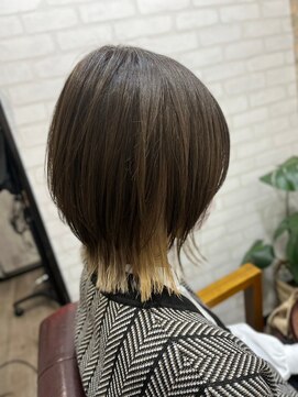 ハサミバイアトリエナガノ 千葉(8sami by atelier nagano) デザインカラー／レイヤーカット/ウエットヘア/オリーブベージュ