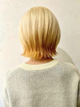 ビューティービースト 熊本下通り店(beauty:beast) くびれボブ/ブリーチグラデーション/外ハネ