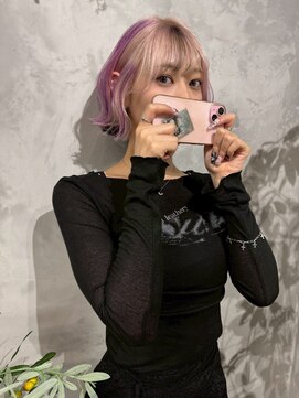 アポロ 横浜駅店(apollo) xカラー/ホワイトグレージュ/レイヤーカット/チェリーブラウン