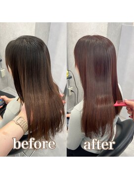 ヘアサロン ドットプラス 町田店(dot. plus) ワンホンレイヤー/ミルクティーブロンド/ダークブルー/町田