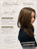 ナノヘアー(nano hair)&nbsp;レイヤーカットxオリーブカラー