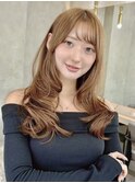 韓国風レイヤーカット/ミルクティーベージュ/シースルーバング