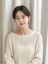 ヘアーサロン 6(hair salon) センターパート×すっきりハンサムショート/ダークブラウン