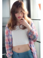 ミンクス 青山店(MINX)&nbsp;うざったバングが雰囲気アップのニュアンスロングヘア