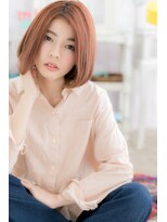 ミック 日暮里店(miq)&nbsp;大人かわいいピンクカラーの前下がりボブb