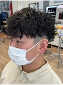 ツイストスパイラルパーマ波巻きスパイラル刈り上げマッシュ
