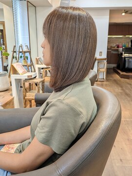 リアン(lien) デザインカラーシルキーベージュ白髪ぼかしハイライト☆自由が丘