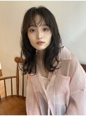 大人かわいい小顔レイヤー顔まわりレイヤー小顔シースルーバング