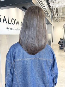 サロウィン 池袋(SALOWIN) ブリーチなしオリーブグレージュ × 髪質改善 #141
